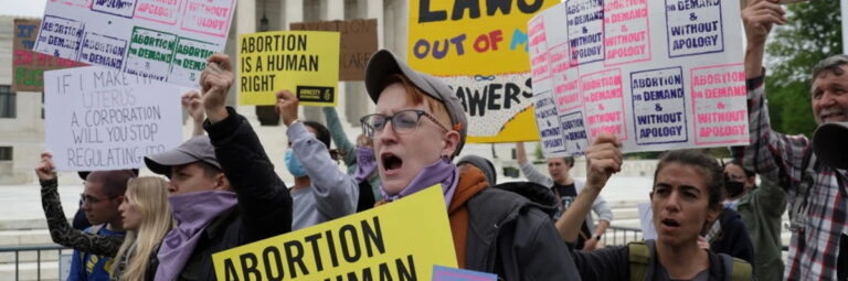 featured image showing an abortion rights demonstration in Washington DC in 2022